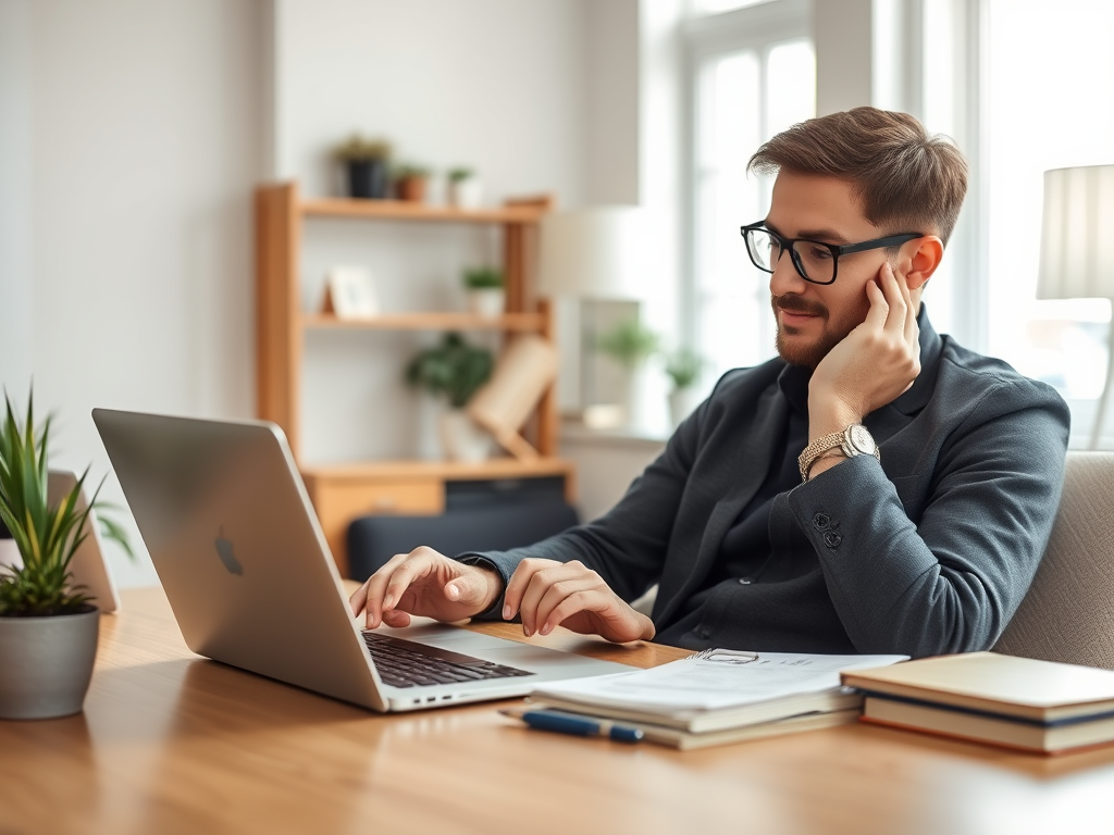 A business man checking his accounts completed by Apex Flow Accounts